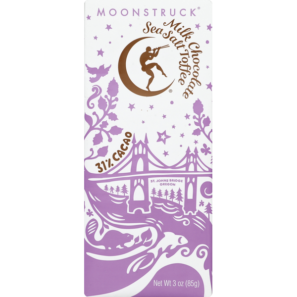 Candy & Chocolate Moonstruck Chocolate Milk Chocolate, Sea Salt Toffee, 31% Cacao hero