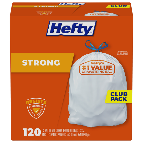 Trash Bags & Liners Hefty Tall Kitchen Drawstring Bags hero