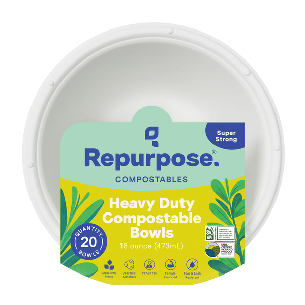 Plates, Bowls, Cups & Flatware Repurpose Compostable Bowls (16 oz), 20 CT hero