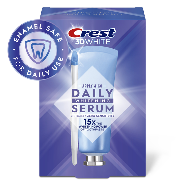 Oral Hygiene Crest 3DWhite Daily Whitening Serum Fresh Mint, Leave-on Teeth Whitening Treatment hero