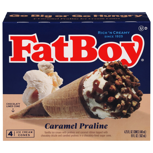 Ice Cream & Ice FatBoy Ice Cream Cones, Caramel Praline hero