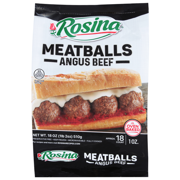 Frozen Meat & Seafood Rosina Meatballs, Angus Beef hero