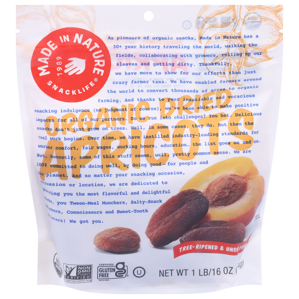 Nuts, Seeds & Dried Fruit Made In Nature Apricots, Organic, Dried hero