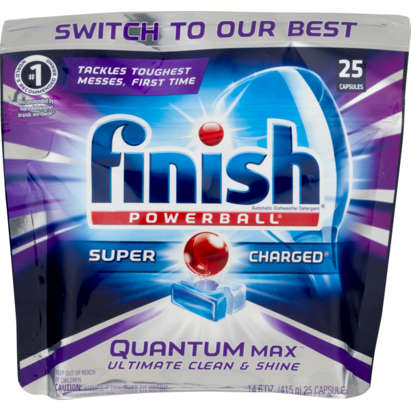 Dish Detergents Finish Powerball Quantum Max Super Charged - 25 CT hero