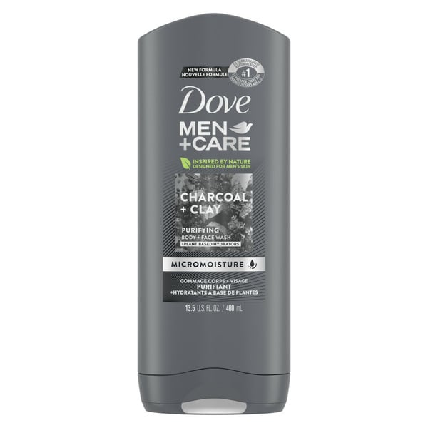 Beauty Dove Men+Care Body Wash And Face Wash Charcoal + Clay hero