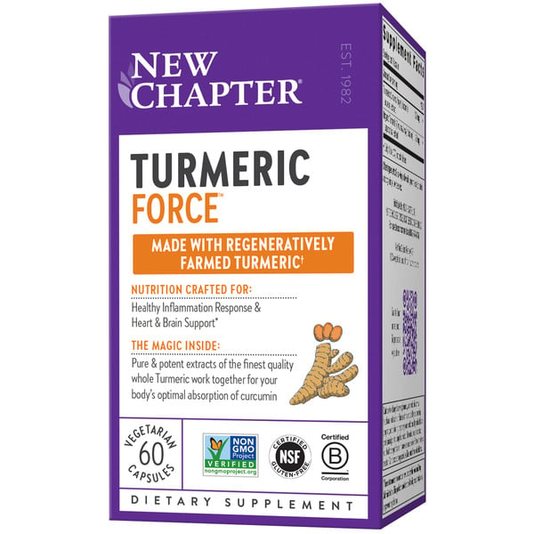 Supplement Combinations New Chapter Turmeric Force, Healthy Inflammation, Heart, Brain Support hero