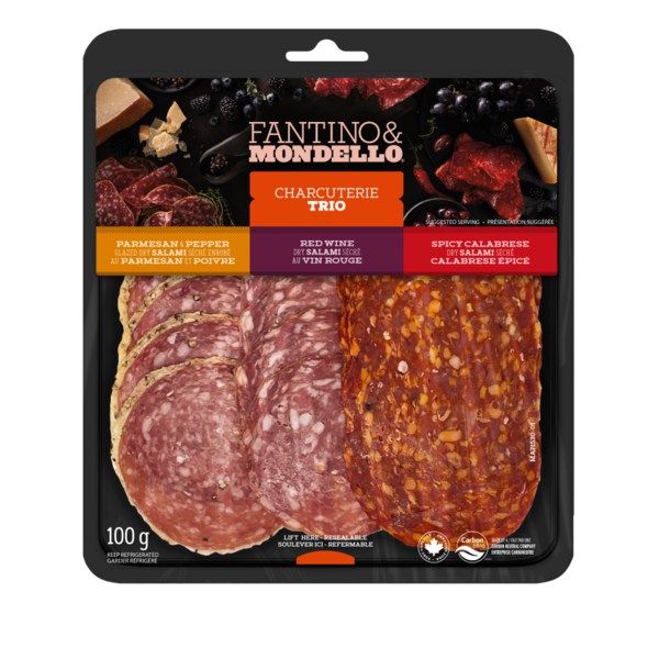 Packaged Meat Fantino & Mondello Sliced Salami Charcuterie Meat Trio hero