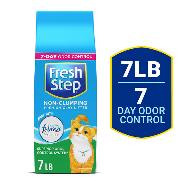 Cat Supplies Fresh Step Non Clumping Cat Litter With Febreze Freshness, With 7-Day Odor Control hero