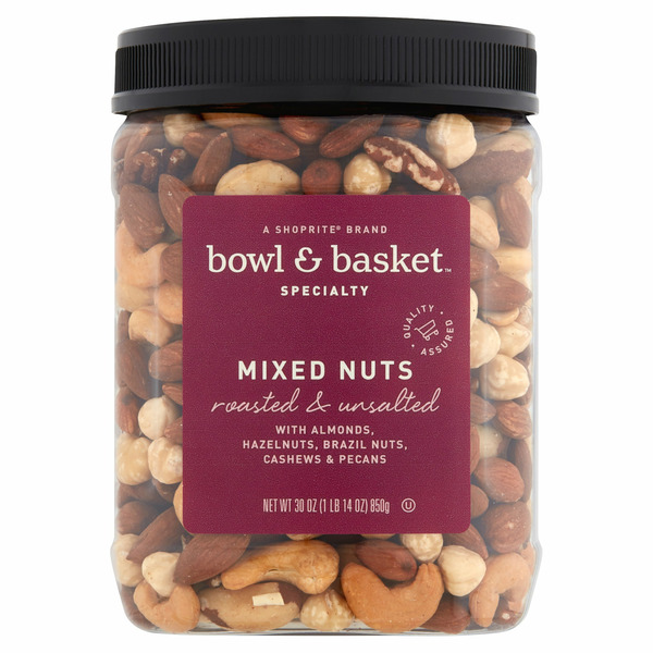 Trail Mix & Snack Mix Bowl & Basket Specialty Roasted & Unsalted Mixed Nuts hero