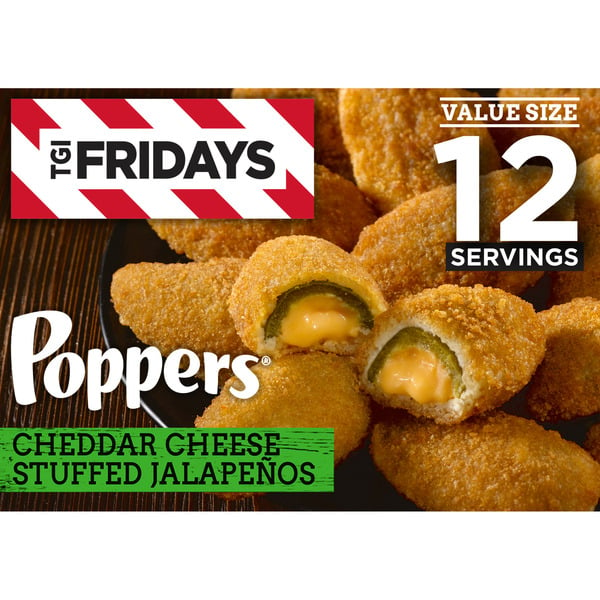 Frozen Appetizers & Sides TGI Fridays Cheddar Cheese Stuffed Jalapeno Poppers Value Size Frozen Snacks hero