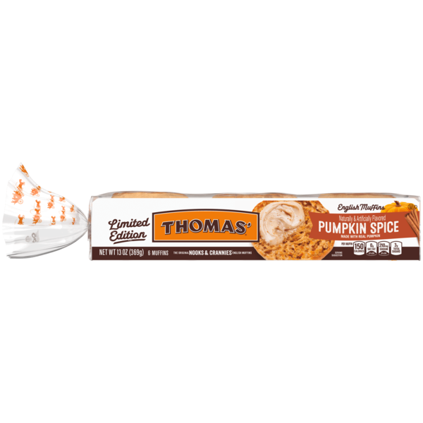 Buns & Rolls Thomas’ 6 count, Pumpkin Spice English Muffins hero