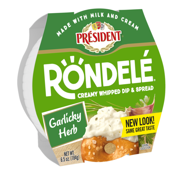 Spreads Rondelé President Creamy Whipped Dip & Spread Cheese Garlic Herb hero