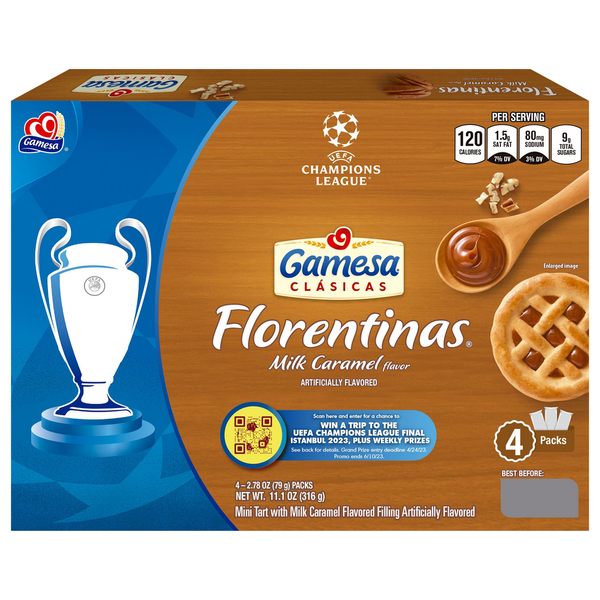 Bakery Desserts Gamesa Florentinas, Milk Caramel Flavor, 4 Packs hero