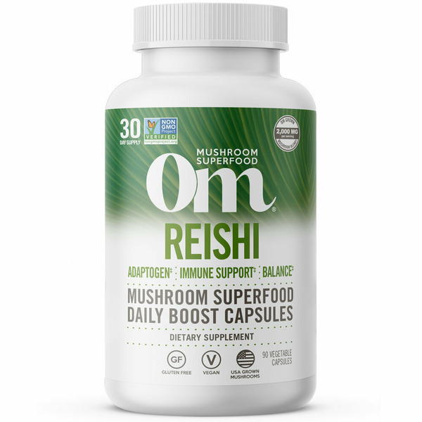 Dietary Supplements Om Reishi, Mushroom Capsules Supplement, Supports Stress Relief hero