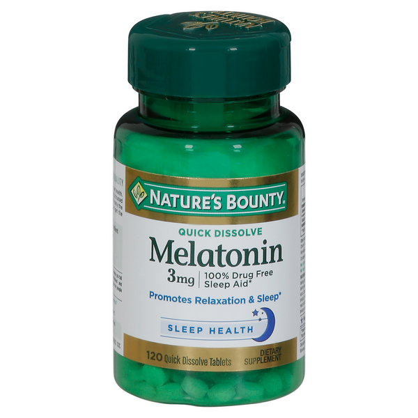 Sleeping Aids Nature's Bounty Melatonin Quick Dissolve hero