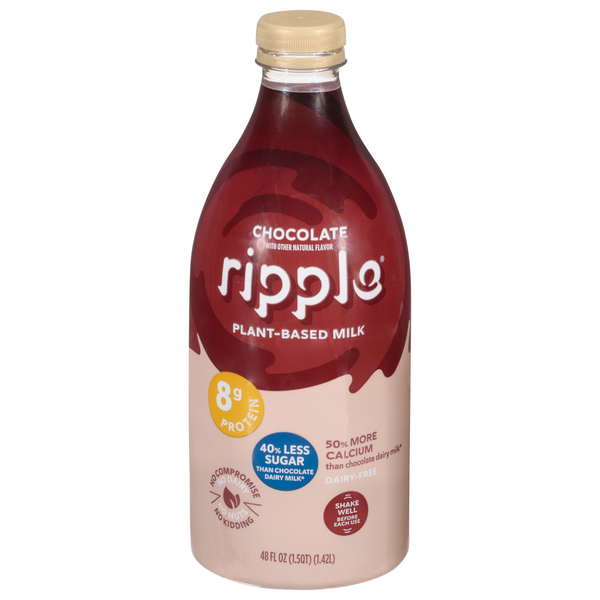 Dairy Free Beverages Ripple Milk, Plant-Based, Dairy-Free, Chocolate hero