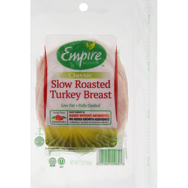 Packaged Poultry Empire Kosher Turkey Breast, Slow Roasted, Low Fat, Classic hero