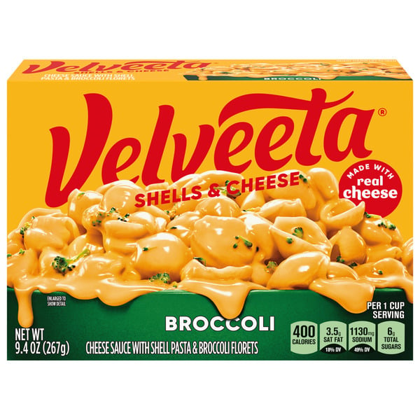 Instant Foods VELVEETA Shells & Cheese Mac & Cheese with Broccoli Florets Meal hero