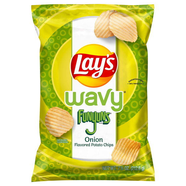 Chips & Pretzels Lay's Wavy Onion Potato Chips hero