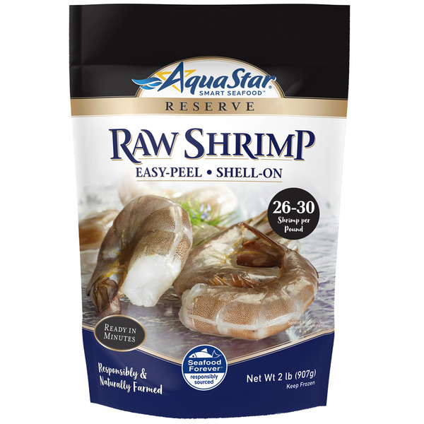 Frozen Meat & Seafood Aqua Star Raw Shrimp, Easy-Peel, Shell-On, 26-30 hero