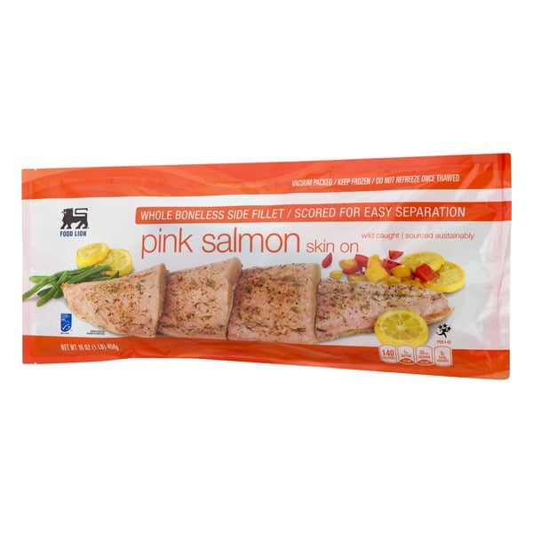 Food Lion Food Lion Pink Salmon, Skin On, Whole Boneless, Side Fillet