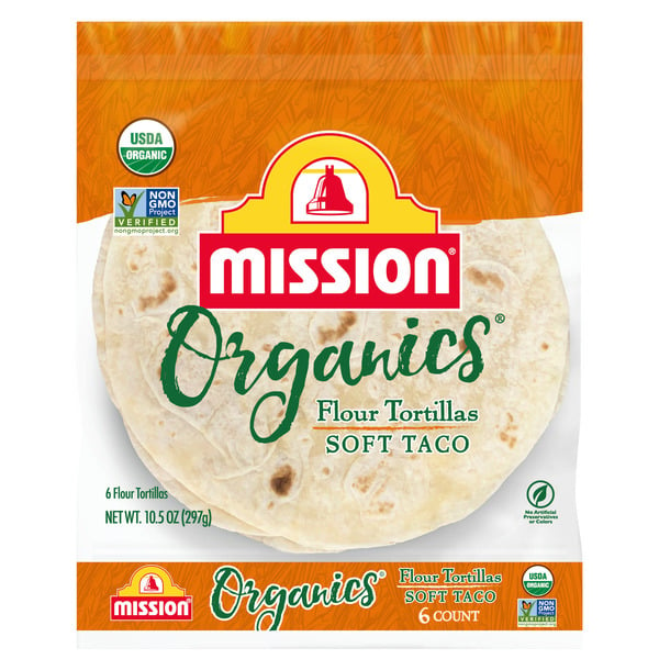 Tortillas & Flat Bread Mission Organics Soft Taco Flour Tortillas hero