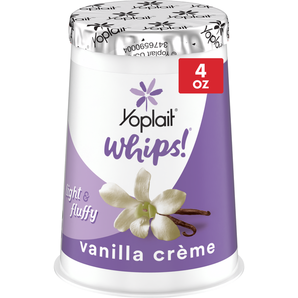 Yogurt Yoplait Whips Vanilla Flavored Yogurt Mousse Cup hero