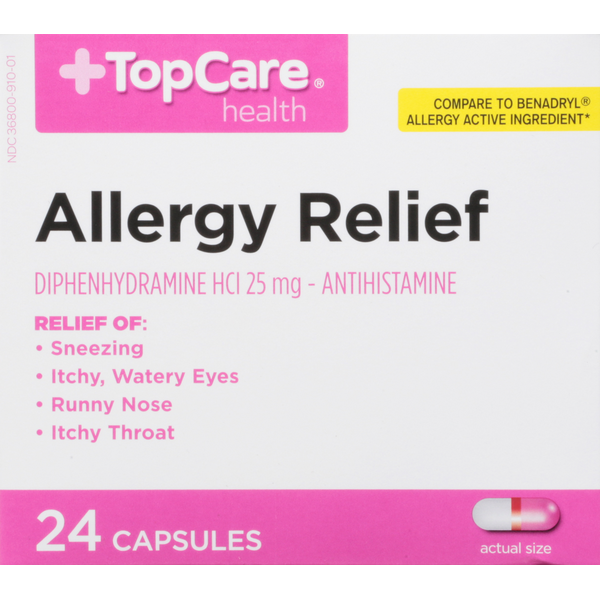 Cold, Flu & Allergy TopCare Allergy Relief, 25 mg, Capsules hero