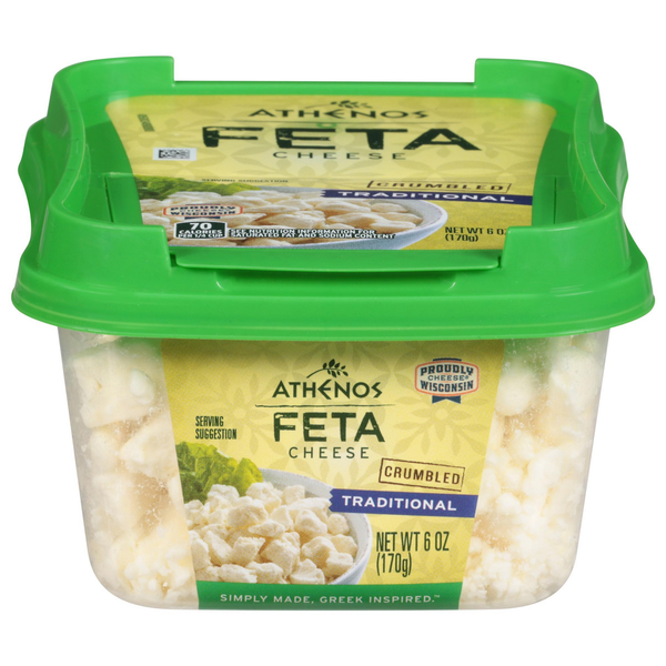 Packaged Cheese Athenos Traditional Crumbled Feta Cheese hero