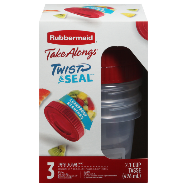 Food Storage Rubbermaid Containers & Lids, Twist & Seal, 2.1 Cup hero