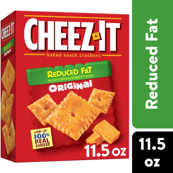 Crackers Cheez-It Baked Snack Cheese Crackers, Made with 100% Real Cheese, Reduced Fat Original hero