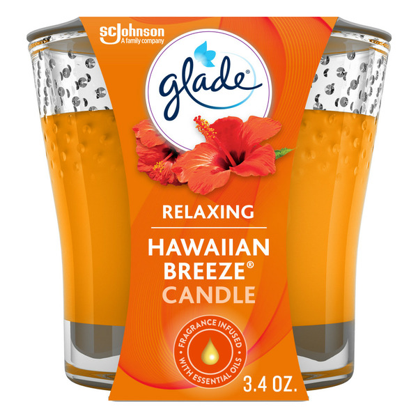 Air Fresheners & Candles Glade® Scented Candle, Hawaiian Breeze, Fragrance Infused with Essential Oils hero