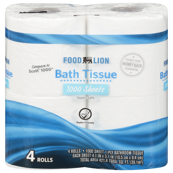 Paper Goods Food Lion Bath Tissue, Soft & Absorbent hero