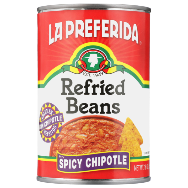 Latino Foods La Preferida Refried Beans with Spicy Chipotle hero