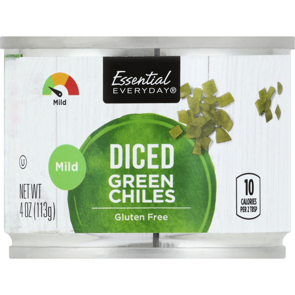 Packaged Vegetables & Fruits Essential Everyday Green Chiles, Mild, Diced hero