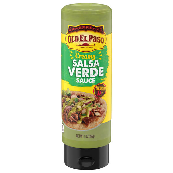 Latino Foods Old El Paso Sauce, Salsa Verde, Creamy, Medium hero