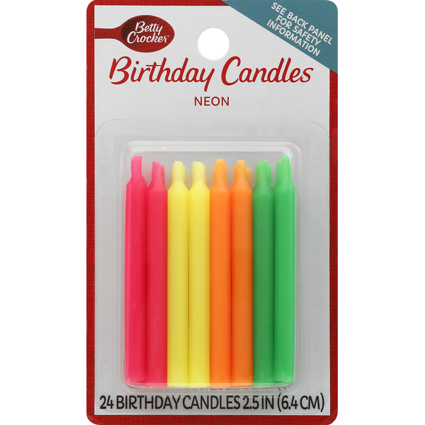 Baking Supplies & Decor Betty Crocker Birthday Candles, Neon, 2.5 Inch hero