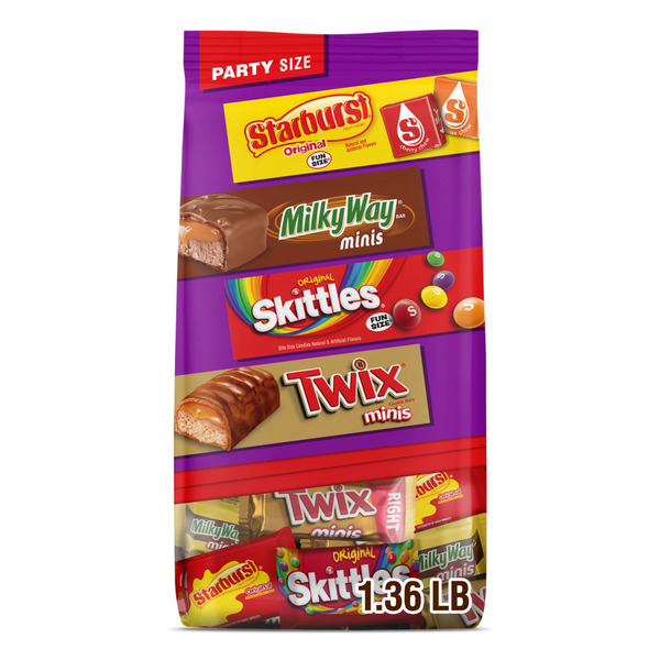 Candy & Chocolate Twix, Milky Way, Starburst & Skittles Candy Variety Pack Party Size Bulk hero