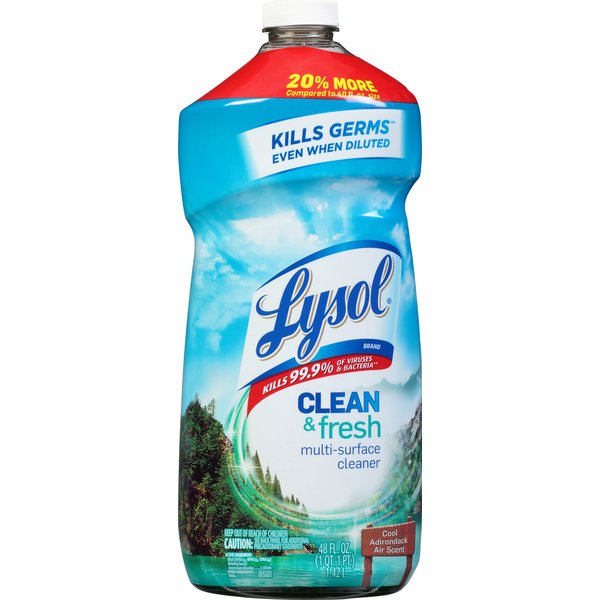 Cleaning Products Lysol Multi-Surface Cleaner, Clean & Fresh, Cool Adirondack Air Scent hero