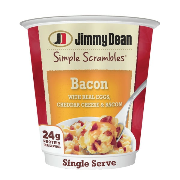 Hot Dogs, Bacon & Sausage Jimmy Dean Bacon Simple Scrambles hero