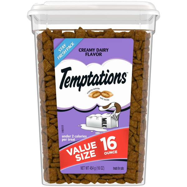 Cat Food TEMPTATIONS Classic Crunchy and Soft Cat Treats Creamy Dairy Flavor hero