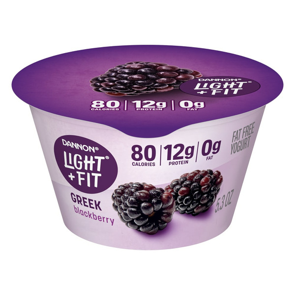 Yogurt Dannon Light + Fit Blackberry Greek Nonfat Yogurt Cup hero