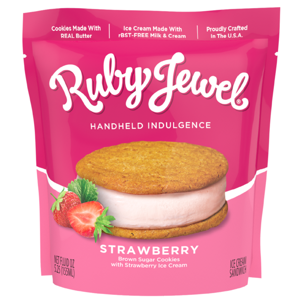 Ice Cream & Ice Ruby Jewel Strawberry Ice Cream Sandwich hero