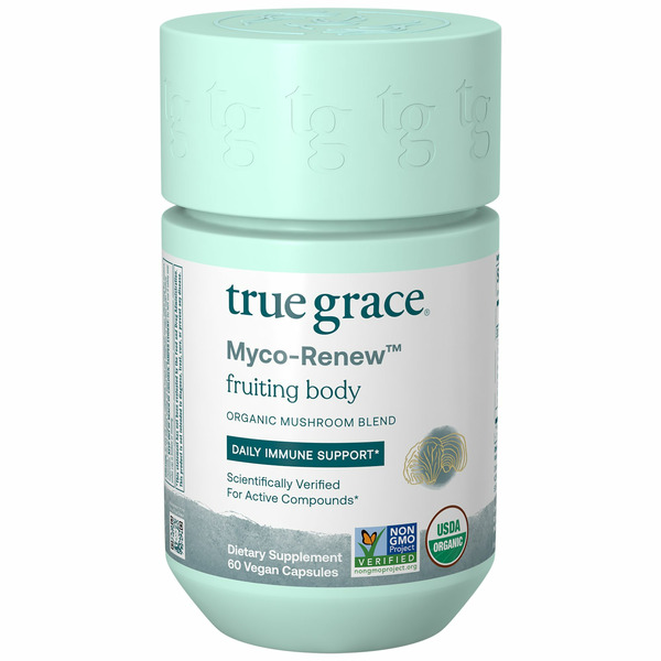 True Grace Myco-Renew Organic Mushroom Blend Daily Immune Support Vegan Capsules hero