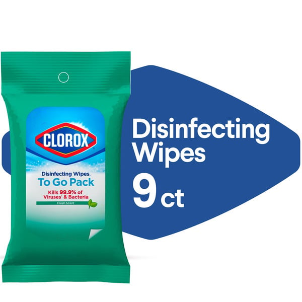 Cleaning Supplies Clorox Disinfecting Wipes On The Go, Bleach Free Travel Wipes, Fresh Scent hero