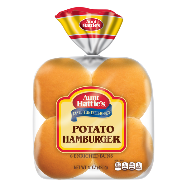 Buns & Rolls Aunt Hattie's Potato Hamburger Enriched Buns hero