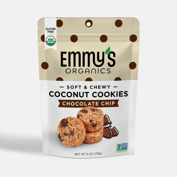 Cookies & Cakes Emmy's Organics Chocolate Chip Coconut Cookies hero