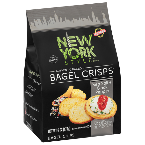 Crackers New York Style Bagel Chips, Sea Salt + Black Pepper hero