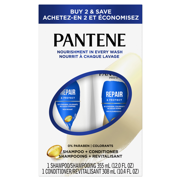 Hair Care Pantene Repair & Protect 2x Breakage Protection Shampoo & Conditioner DUAL PACK hero