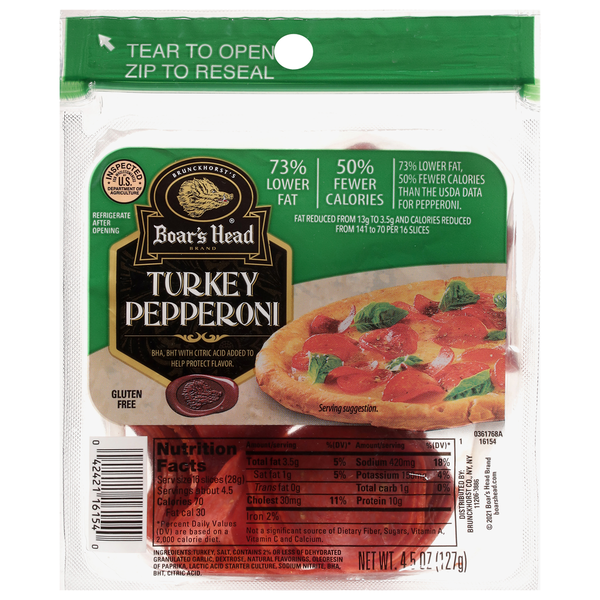 Lunch Meat-Prepackaged Boar's Head Turkey Pepperoni hero